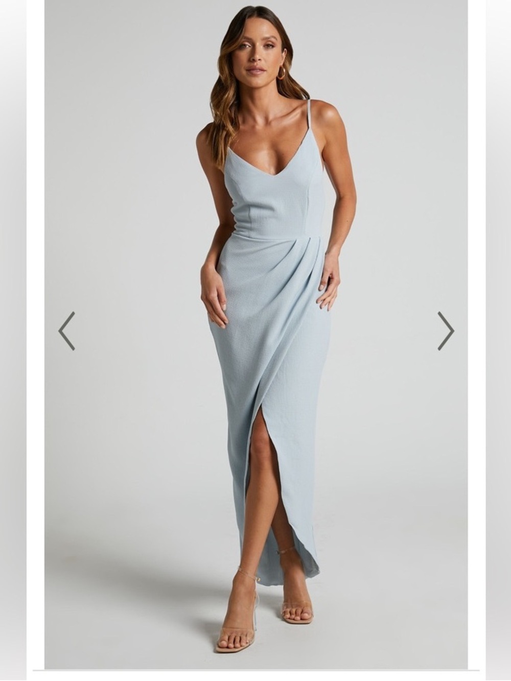 Showpo Lucky Day Mini V neck drape dress
